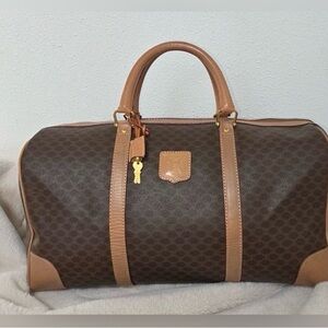 Celine Macadam Vintage  Duffel Bag With dust bag keys and cloche EUC